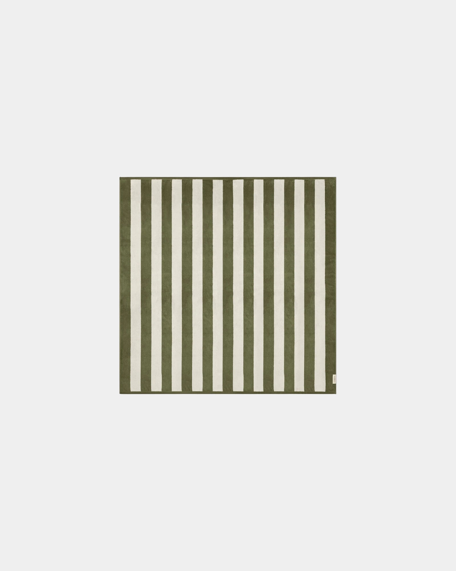Asciugamano da spiaggia La Serviette Riviera 170x170 da personalizzare - Verde Oliva / Crema