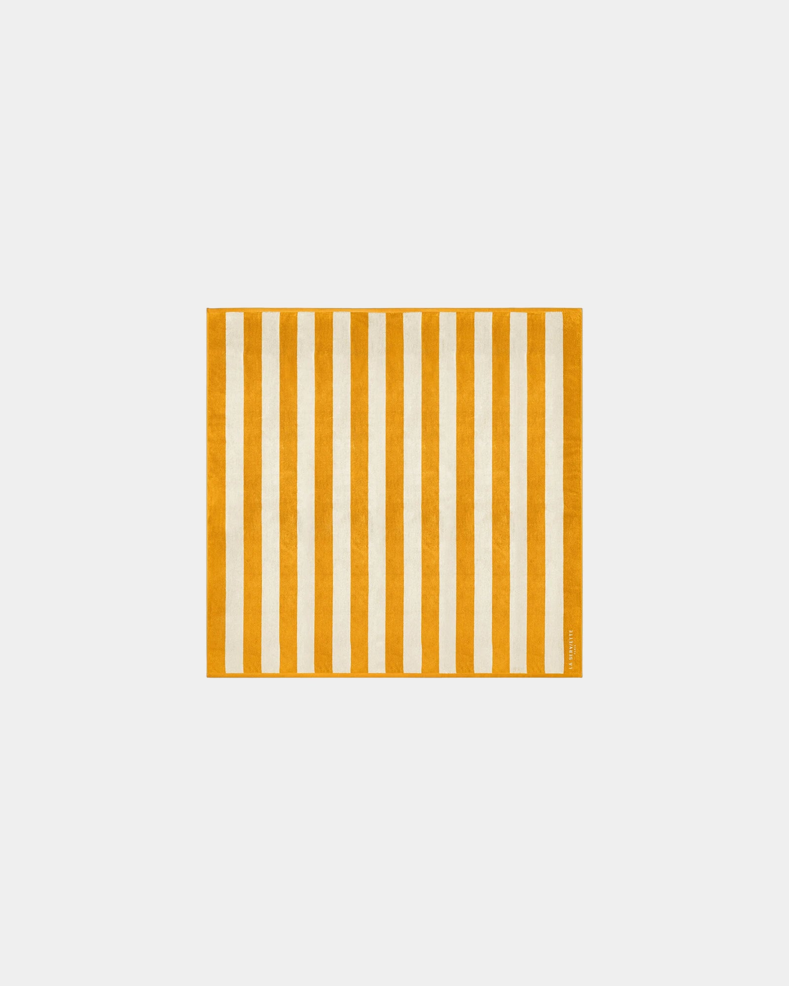 Asciugamano da spiaggia La Serviette Riviera 170x170 da personalizzare - Giallo Oro / Crema