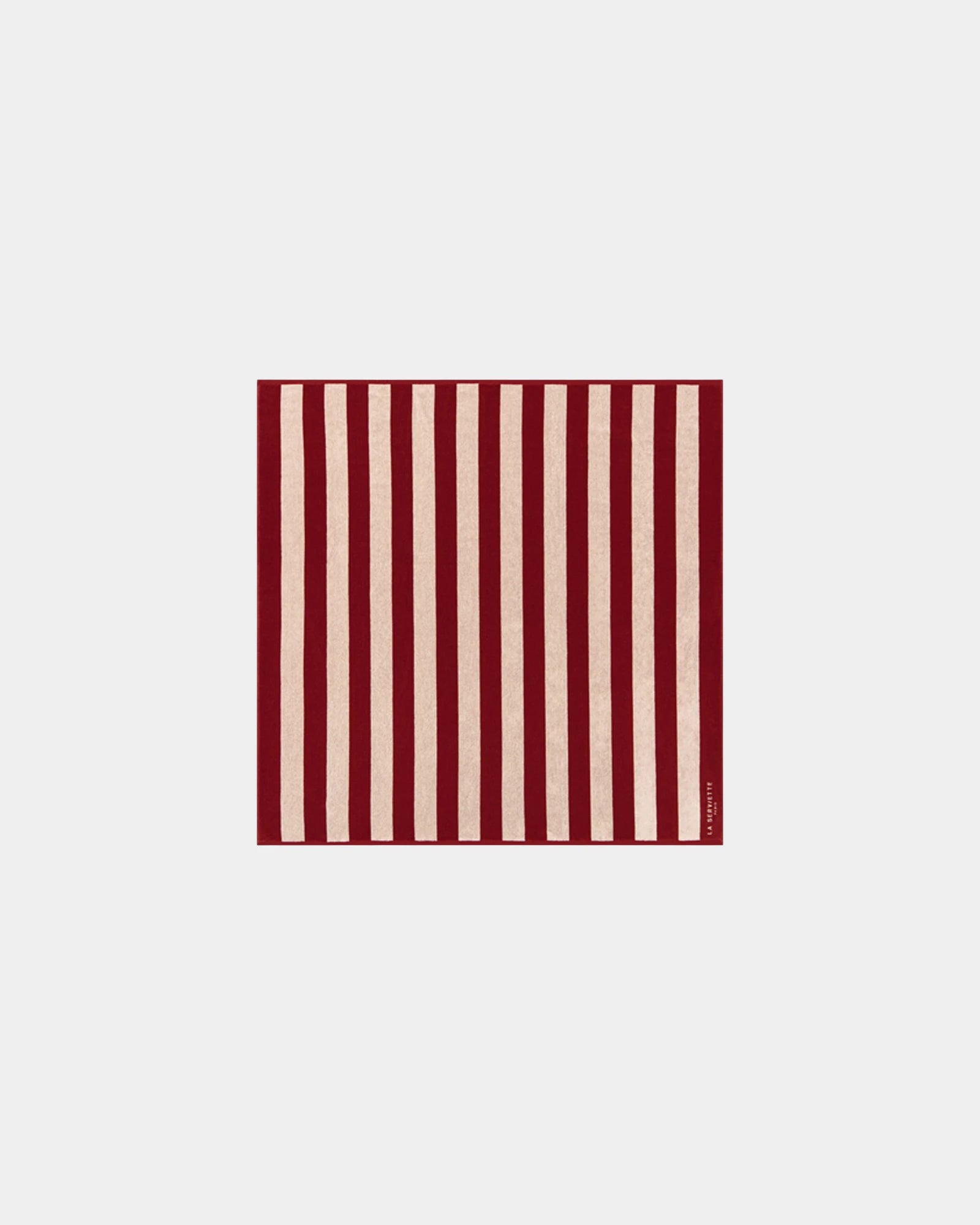 Asciugamano da spiaggia La Serviette Riviera 170x170 da personalizzare - Rosso Granato / Crema