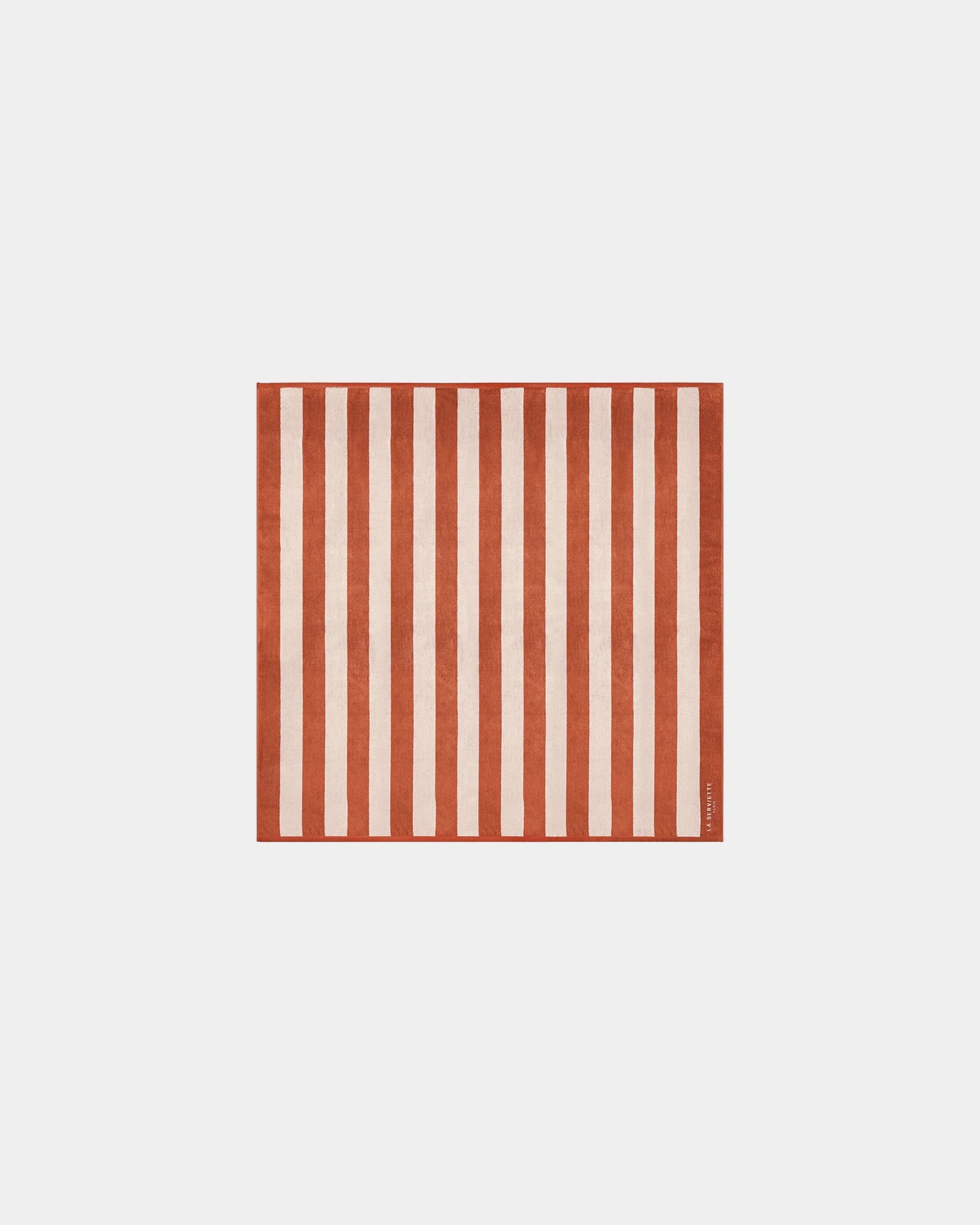 Asciugamano da spiaggia La Serviette Riviera 170x170 da personalizzare - Ruggine / Crema