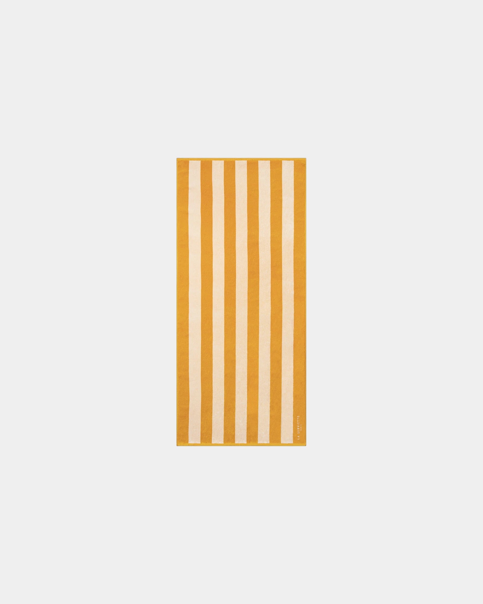 Asciugamano da spiaggia Riviera 90x200 da personalizzare - Giallo Oro / Crema