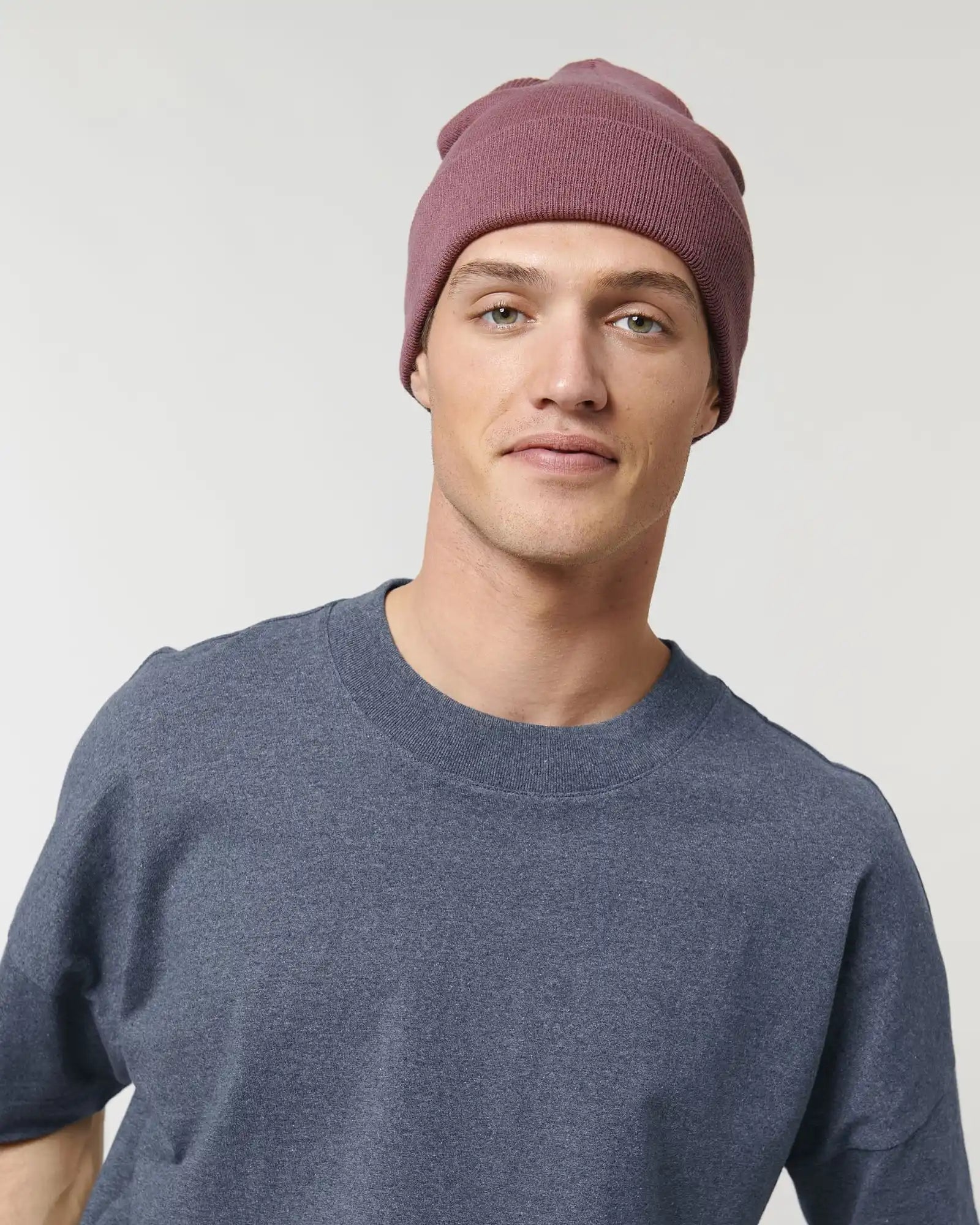 Berretto cotone bio Stanley/Stella Rib da personalizzare - Rosa hibiscus