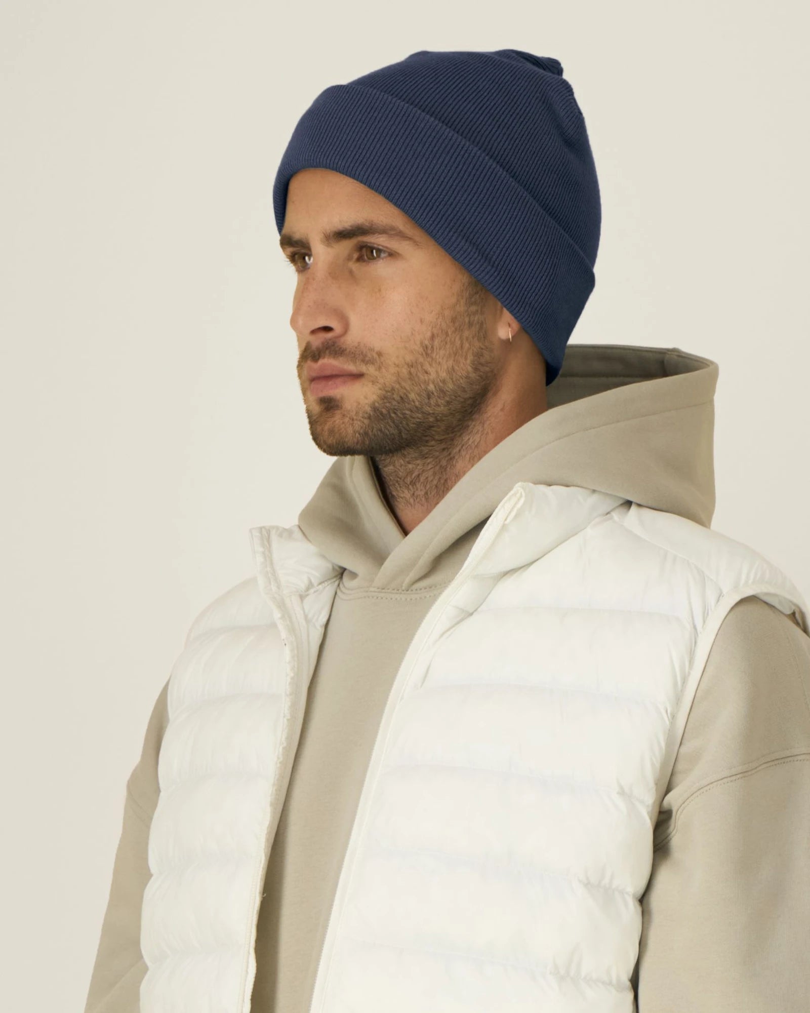 Berretto cotone bio Stanley/Stella Rib da personalizzare - Blu Navy