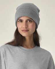 Berretto cotone bio Stanley/Stella Rib da personalizzare - Grigio melange medio