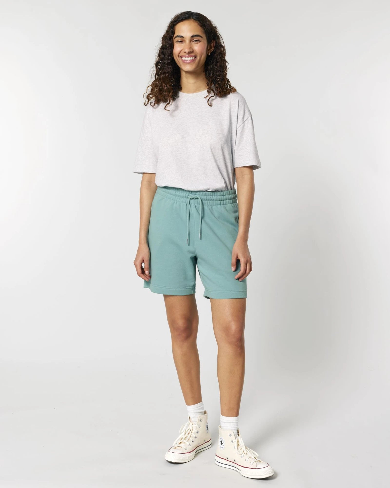 Pantaloncini bio Stanley/Stella Trainer 2.0 da personalizzare - Monstera verde petrolio