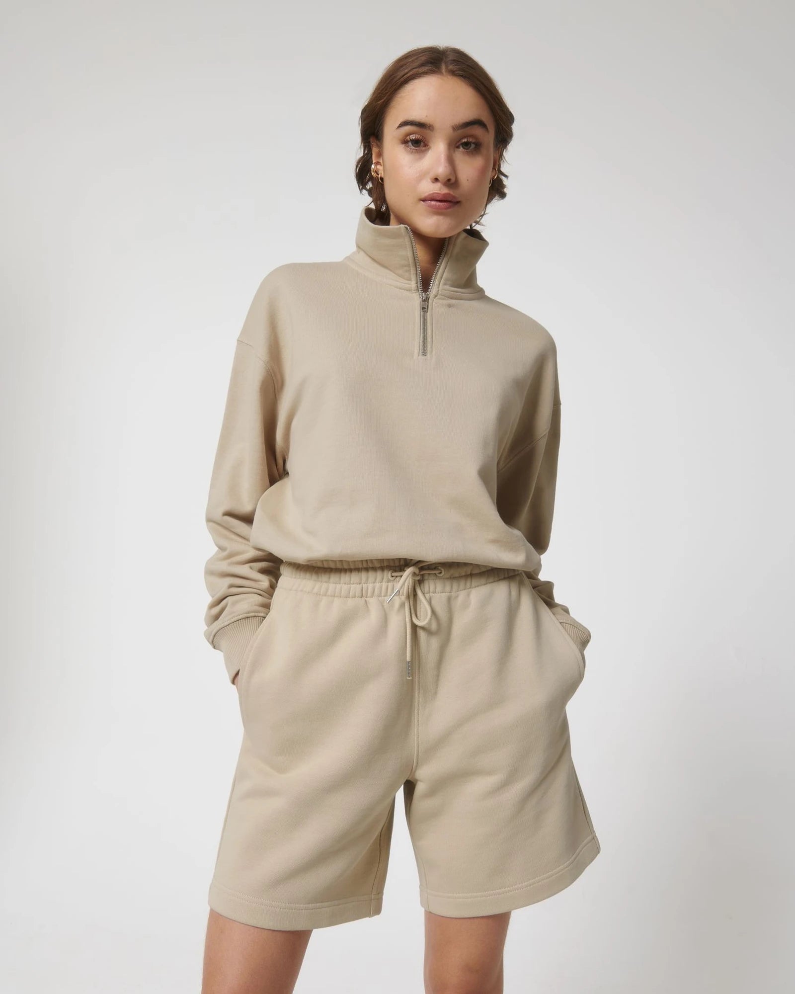 Short felpa cotone bio Stanley/Stella Boarder da personalizzare - Desert Dust