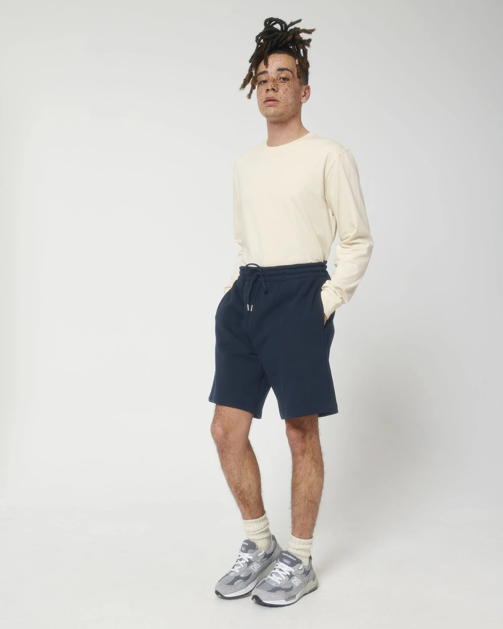 Short felpa cotone bio Stanley/Stella Boarder da personalizzare - Blu Navy