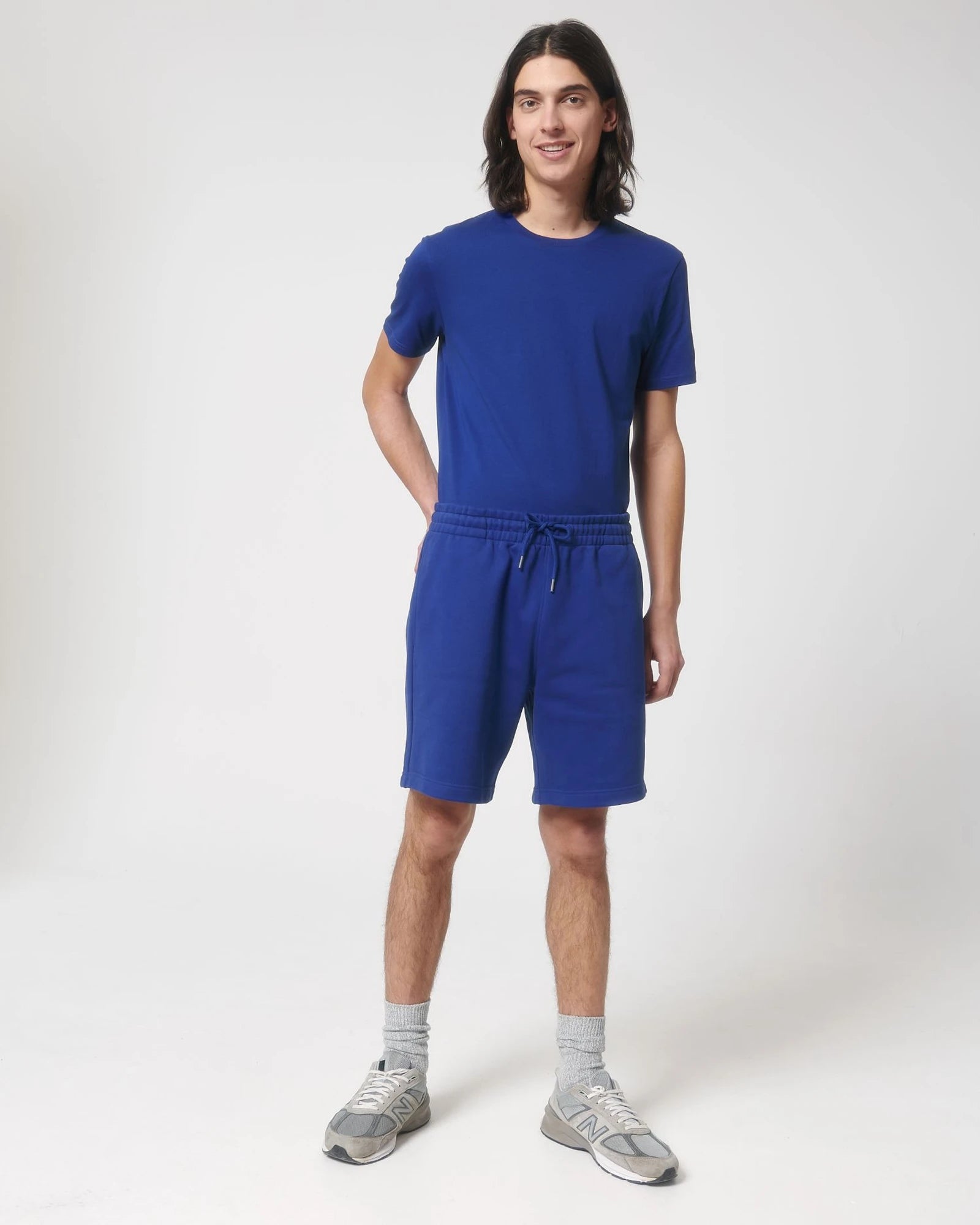 Short felpa cotone bio Stanley/Stella Boarder da personalizzare - blu worker