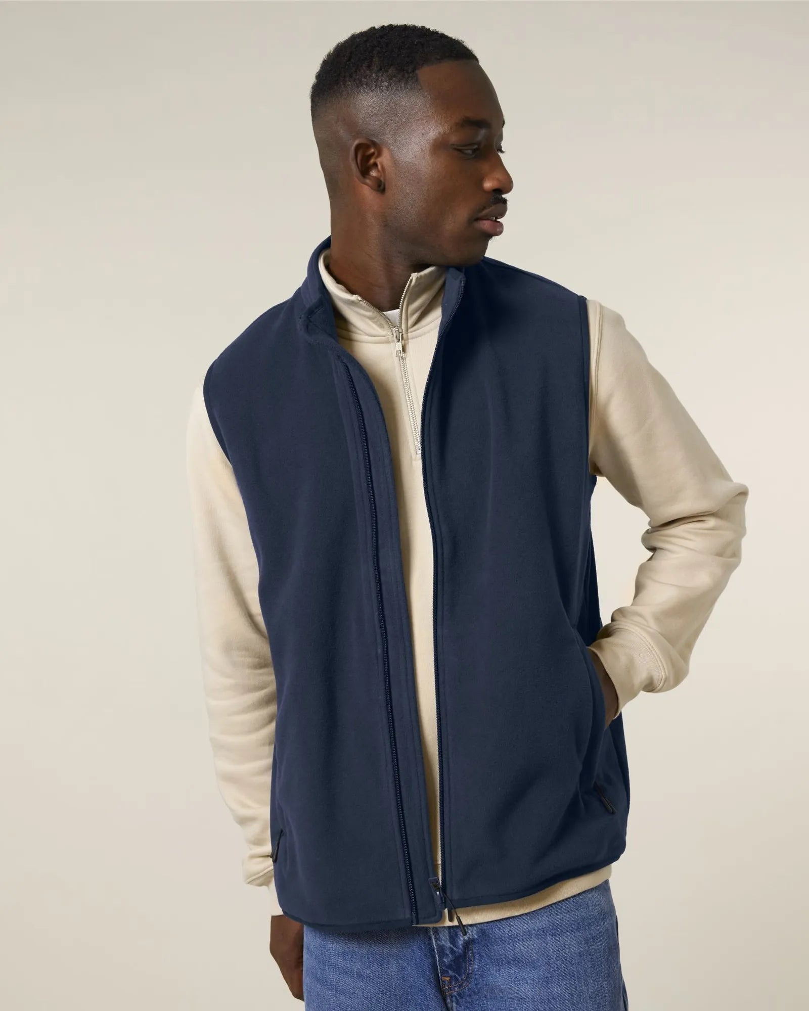 Gilet in pile Stanley/Stella Quester da personalizzare - Blu Navy