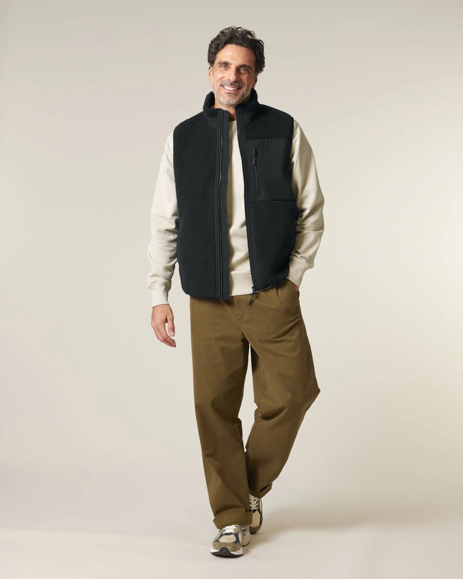 Gilet sherpa Stanley/Stella riciclato da personalizzare - Nero