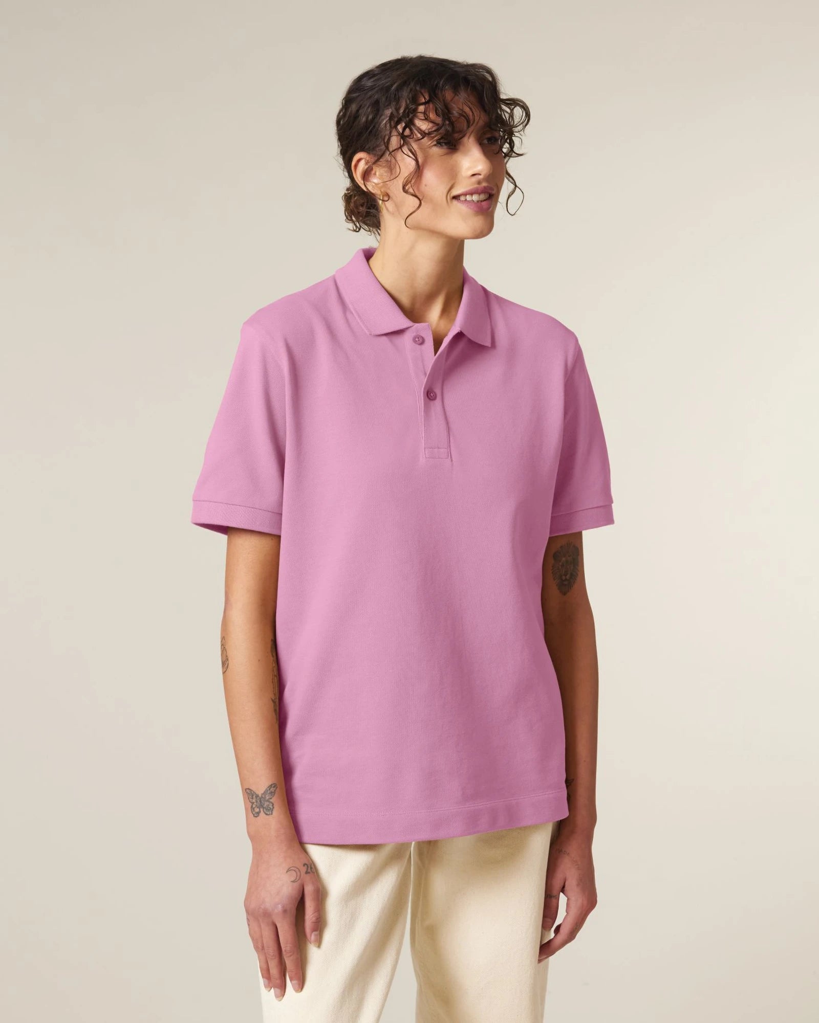 Polo maniche lunghe Stanley/Stella da personalizzare - Bubble Pink