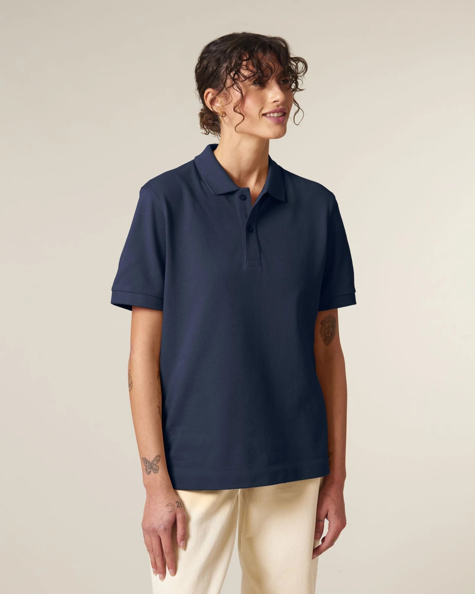 Polo maniche lunghe Stanley/Stella da personalizzare - Blu Navy
