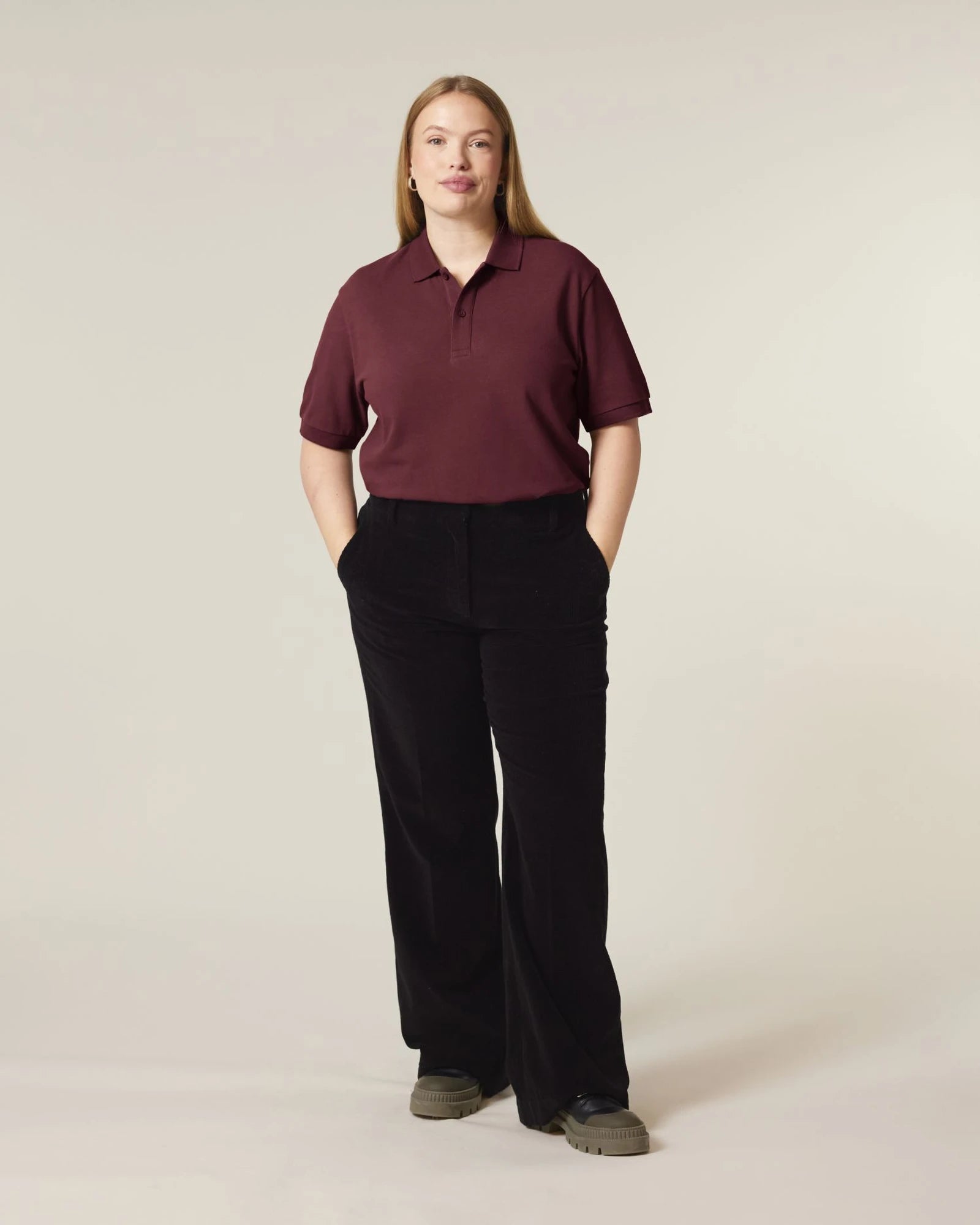 Polo maniche lunghe Stanley/Stella da personalizzare - Bordeaux