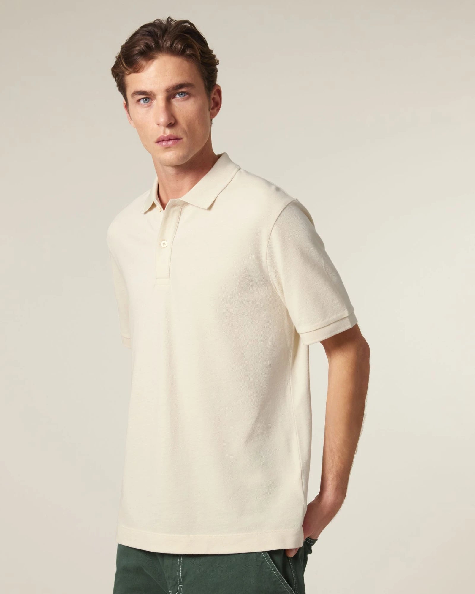 Polo maniche lunghe Stanley/Stella da personalizzare - grezzo naturale
