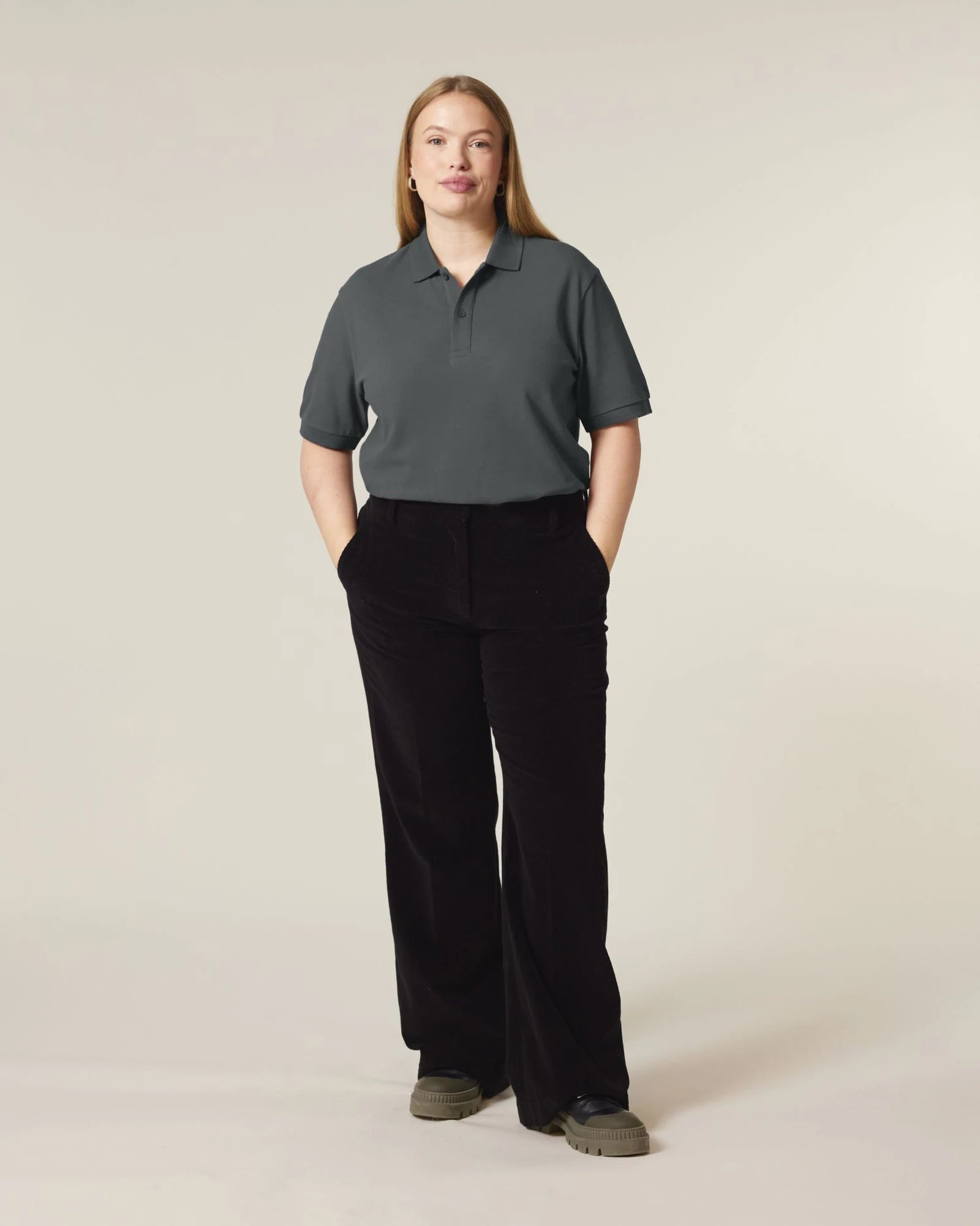 Polo maniche lunghe Stanley/Stella da personalizzare - Antracite