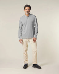 Polo maniche lunghe Stanley/Stella da personalizzare - Grigio melange