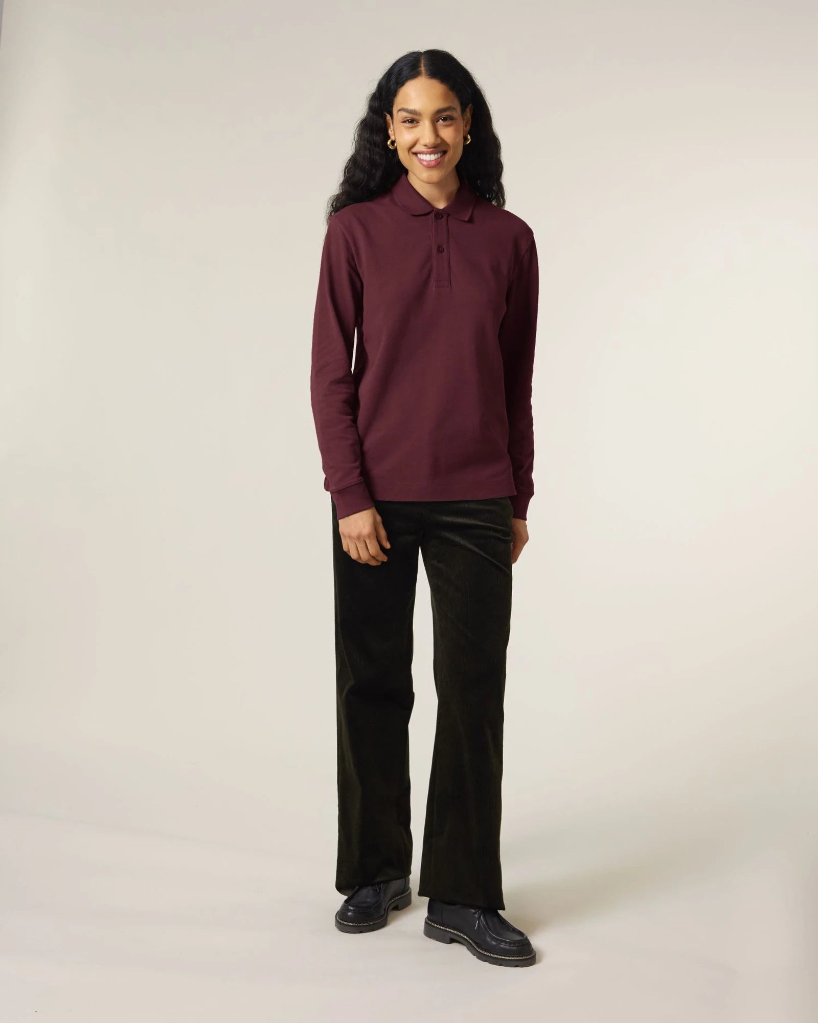 Polo maniche lunghe Stanley/Stella da personalizzare - Bordeaux