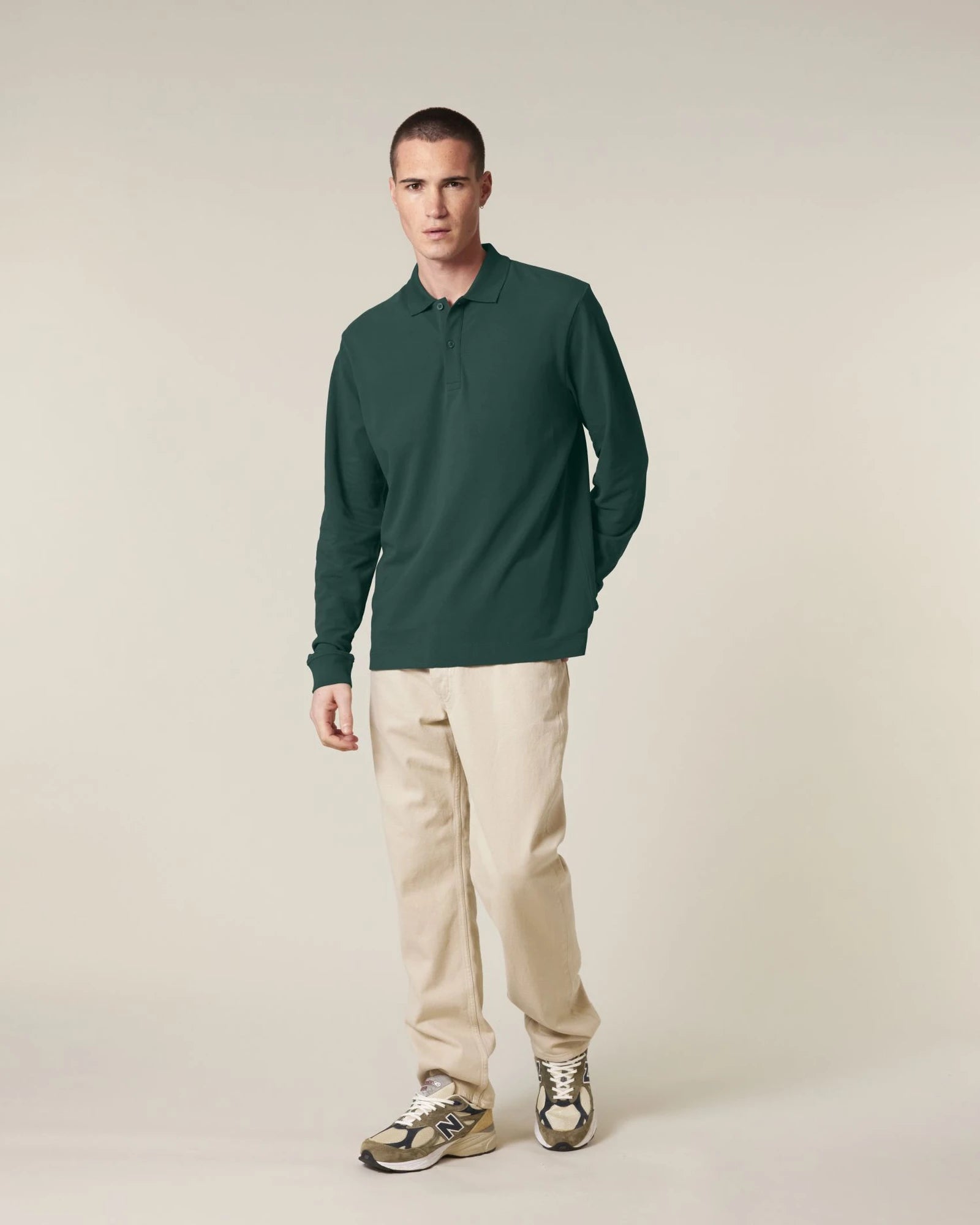 Polo maniche lunghe Stanley/Stella da personalizzare - Verde lucido