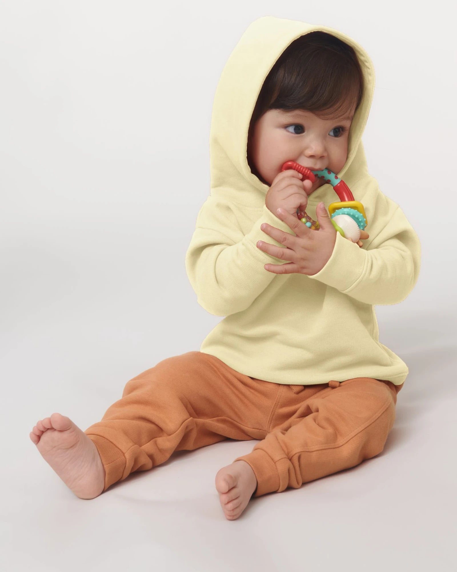 Felpa con cappuccio bio Stanley/Stella Baby Cruiser da personalizzare - Burro