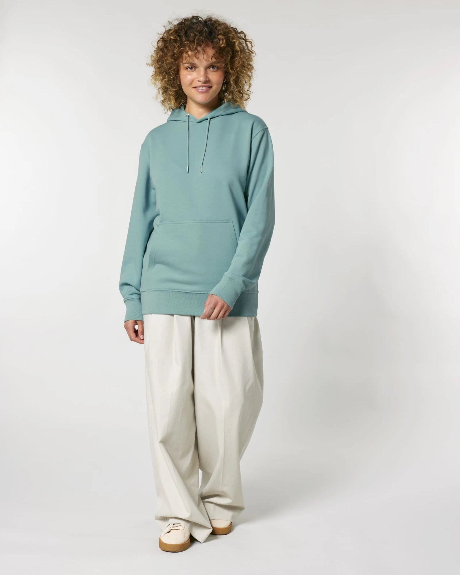 Felpa cotone bio Stanley/Stella Archer da personalizzare - Monstera verde petrolio