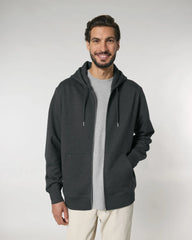 Felpa con zip Stanley/Stella Cultivator 2.0 da personalizzare - Grigio melange scuro