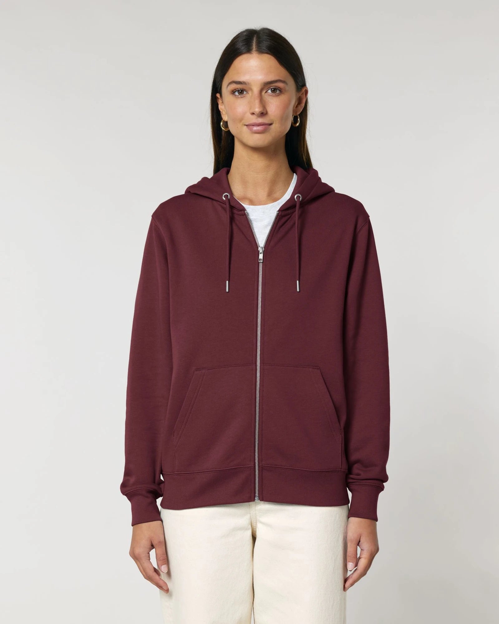 Felpa con zip Stanley/Stella Cultivator 2.0 da personalizzare - Bordeaux