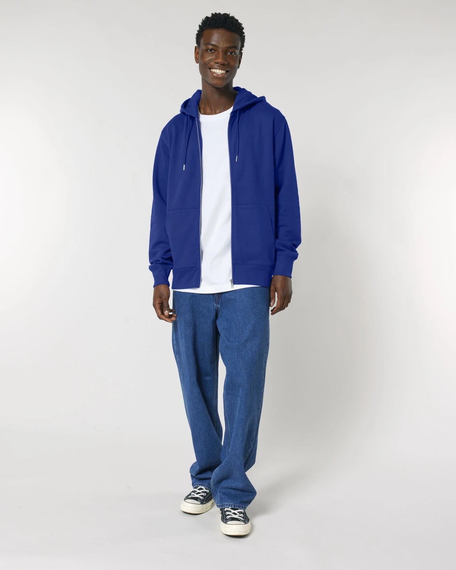 Felpa con zip Stanley/Stella Cultivator 2.0 da personalizzare - blu worker