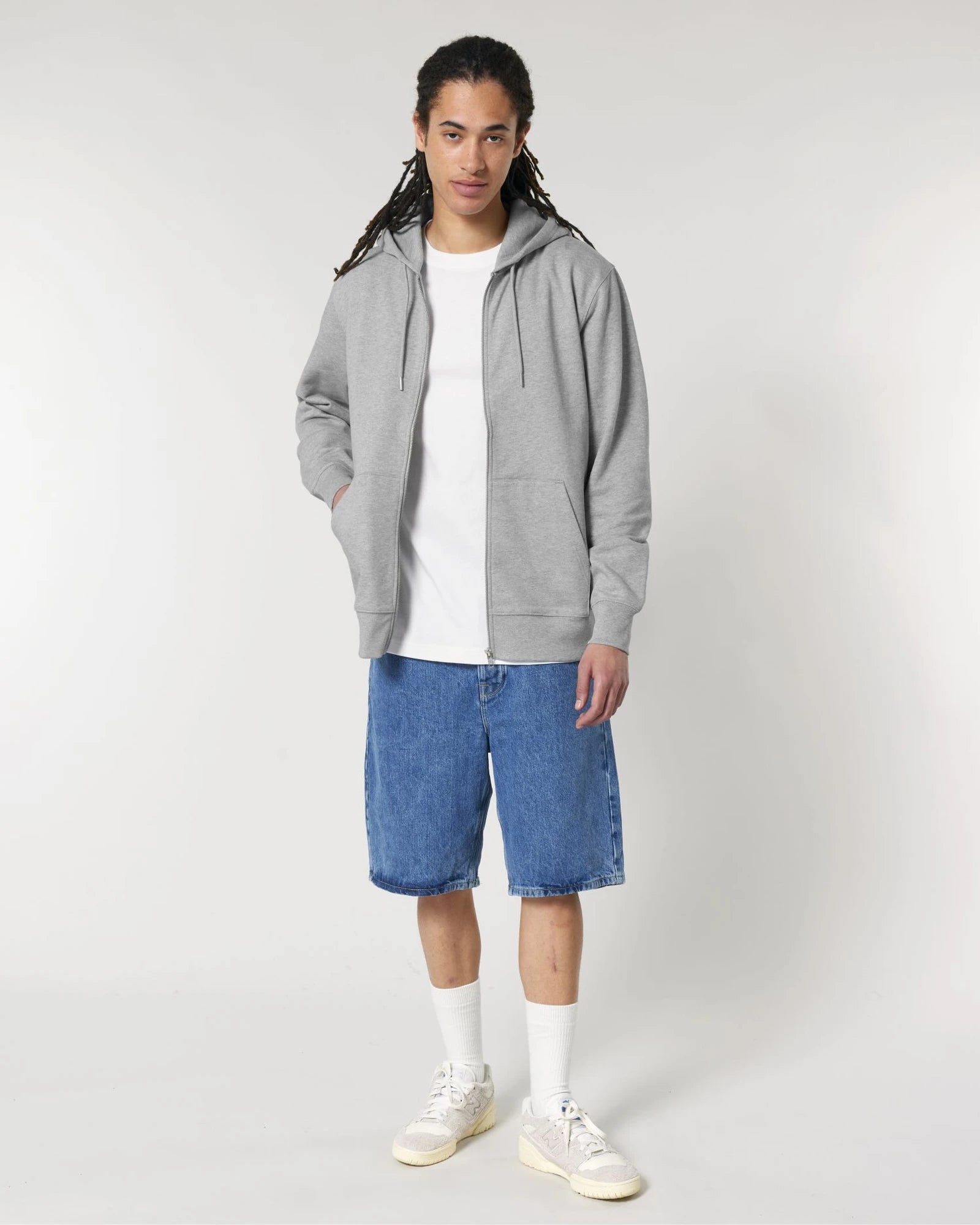 Felpa con zip Stanley/Stella Cultivator 2.0 da personalizzare - Grigio melange