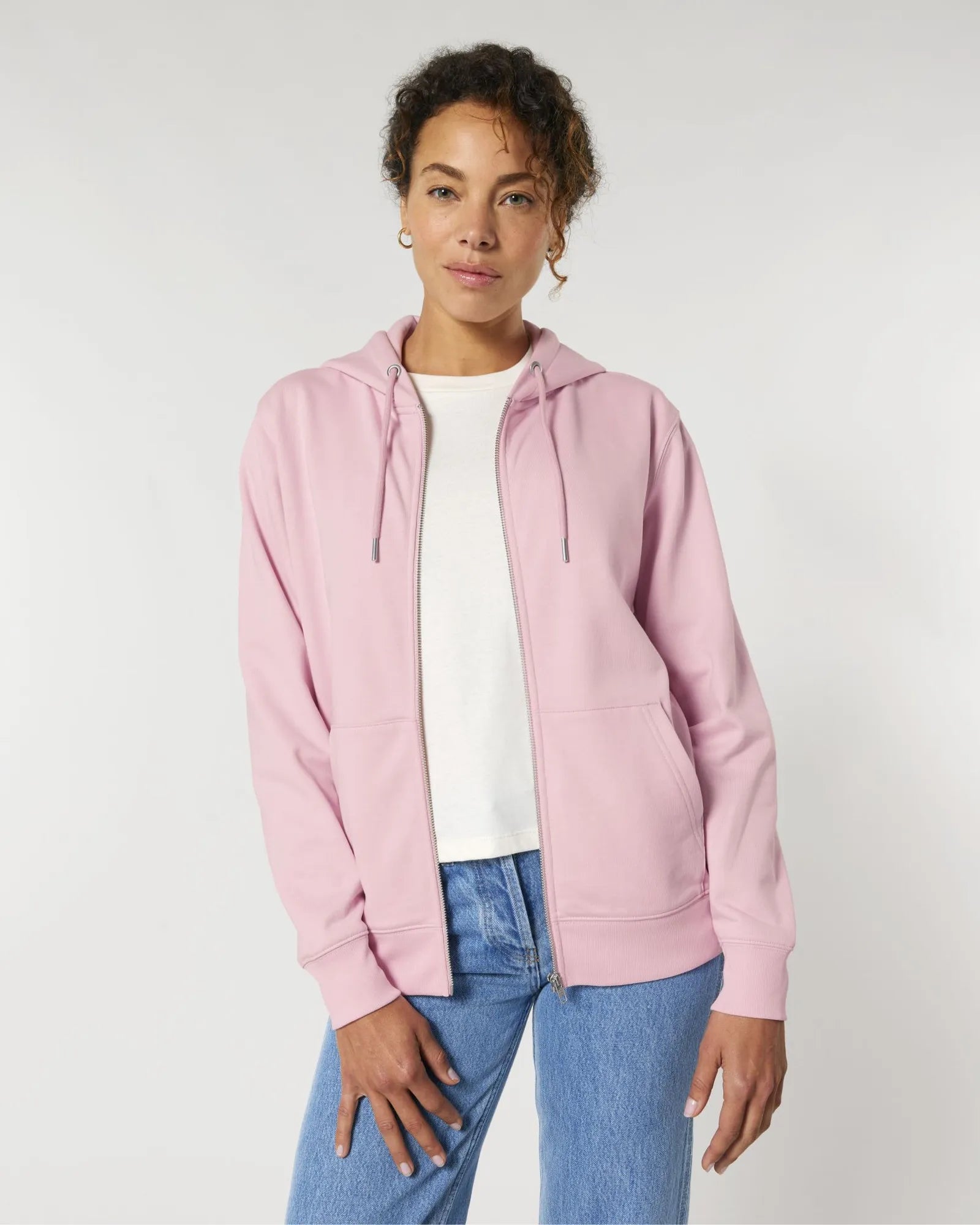 Felpa con zip Stanley/Stella Cultivator 2.0 da personalizzare - Rosa Cotone
