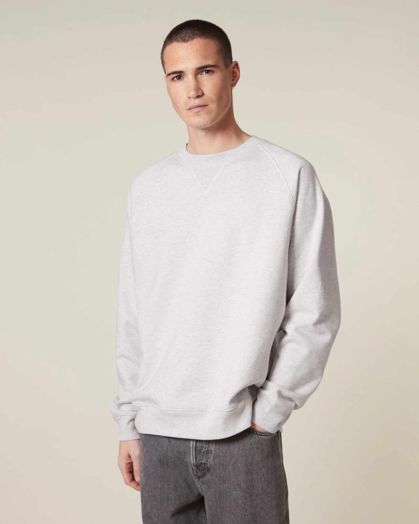 Felpa cotone bio Stanley/Stella Knoxer da personalizzare - grigio melange freddo