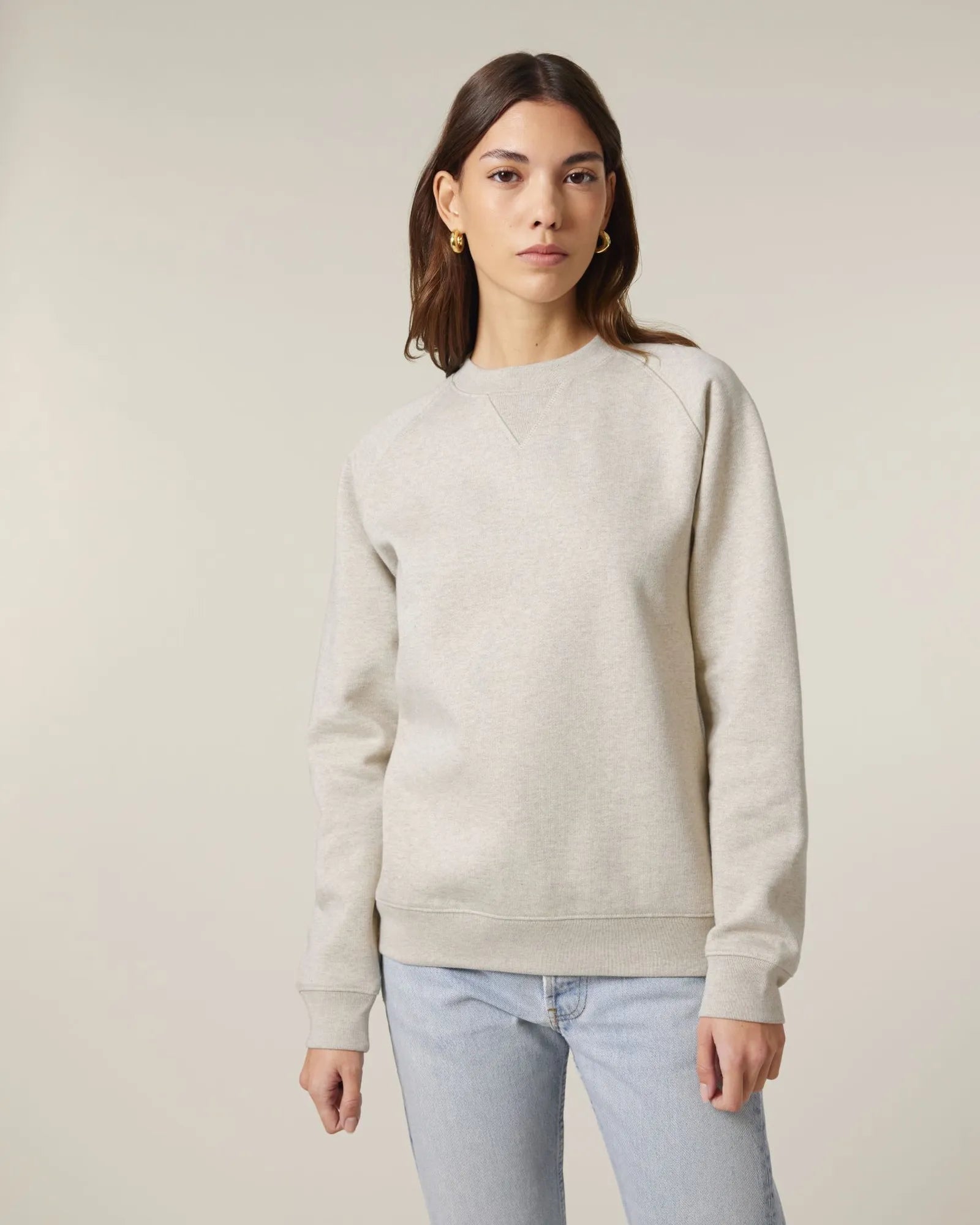 Felpa cotone bio Stanley/Stella Knoxer da personalizzare - Grigio melange nebbia