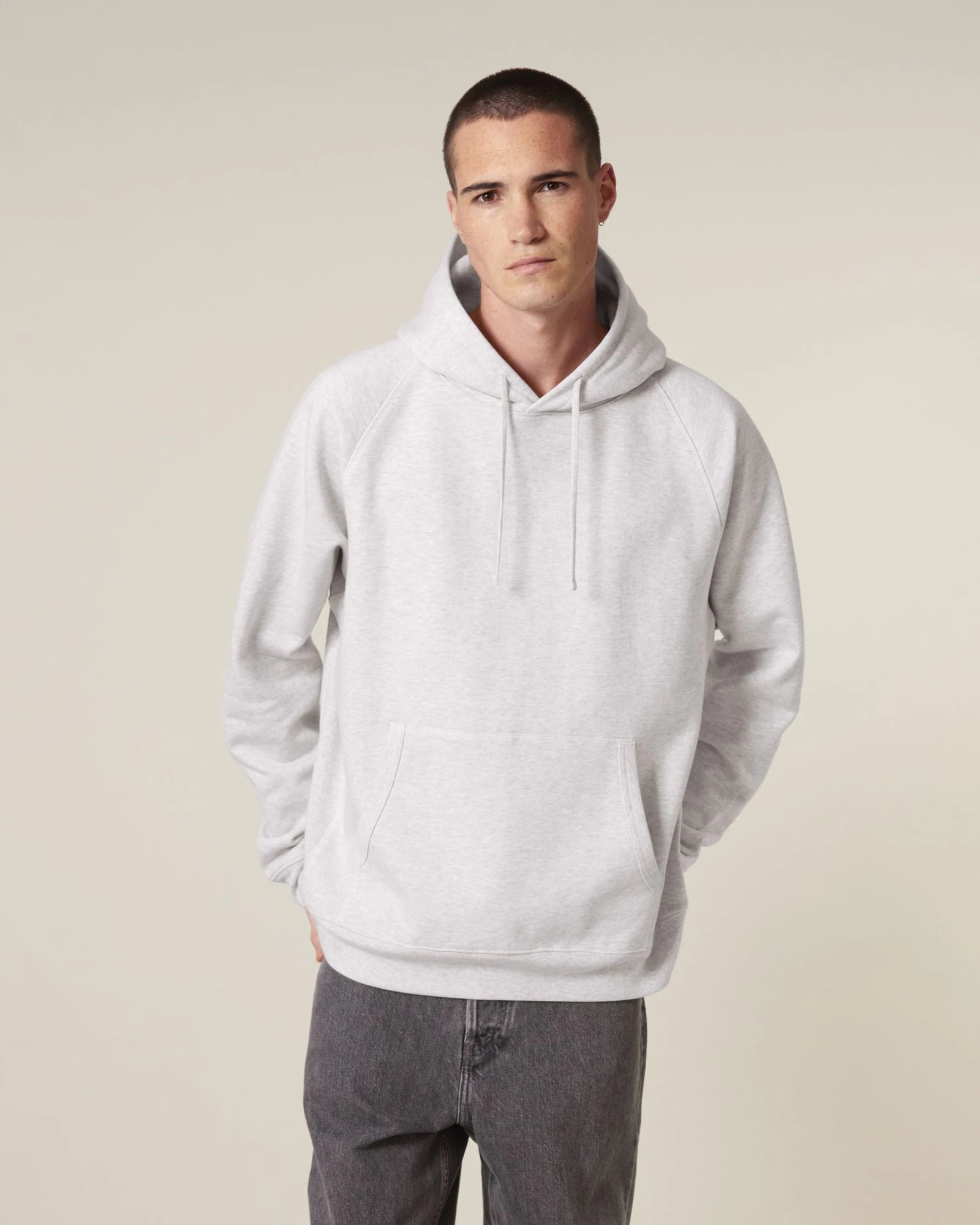 Felpa cotone bio Stanley/Stella Striker da personalizzare - grigio melange freddo