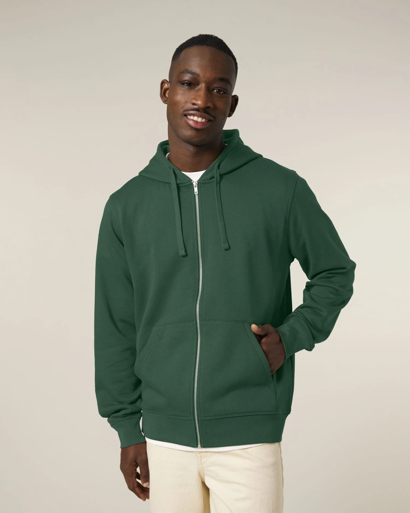 Felpa con zip Stanley/Stella Mixer da personalizzare - Verde bottiglia