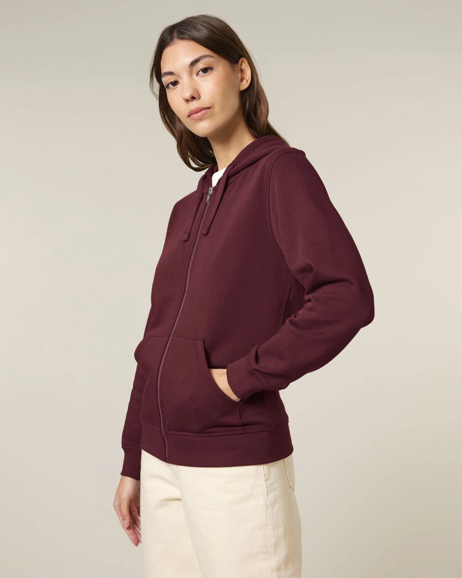 Felpa con zip Stanley/Stella Mixer da personalizzare - Bordeaux