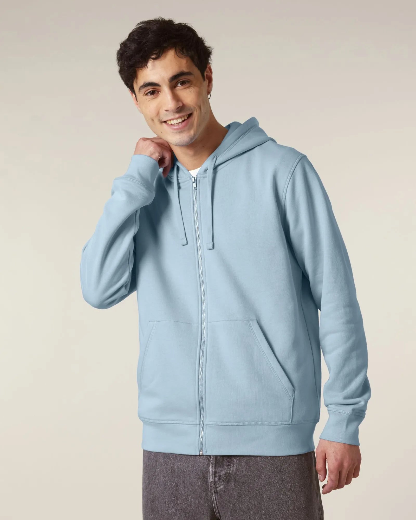 Felpa con zip Stanley/Stella Mixer da personalizzare - Azzurro