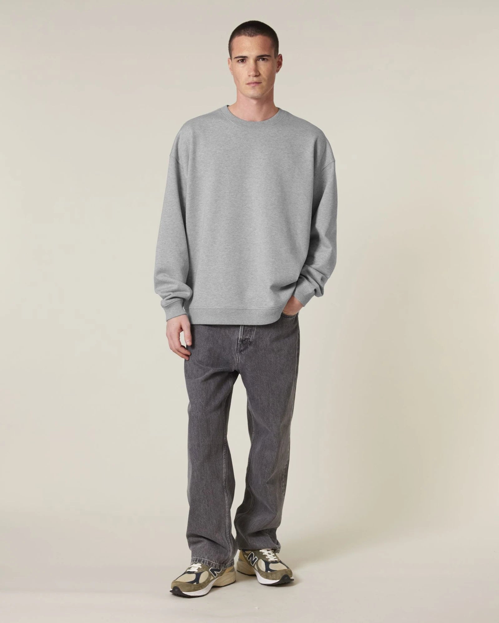 Felpa cotone bio Stanley/Stella Radder 2.0 da personalizzare - Grigio melange