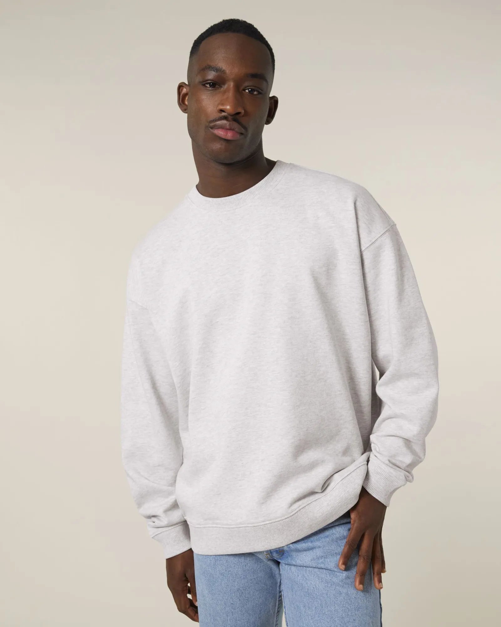 Felpa cotone bio Stanley/Stella Radder 2.0 da personalizzare - grigio melange freddo