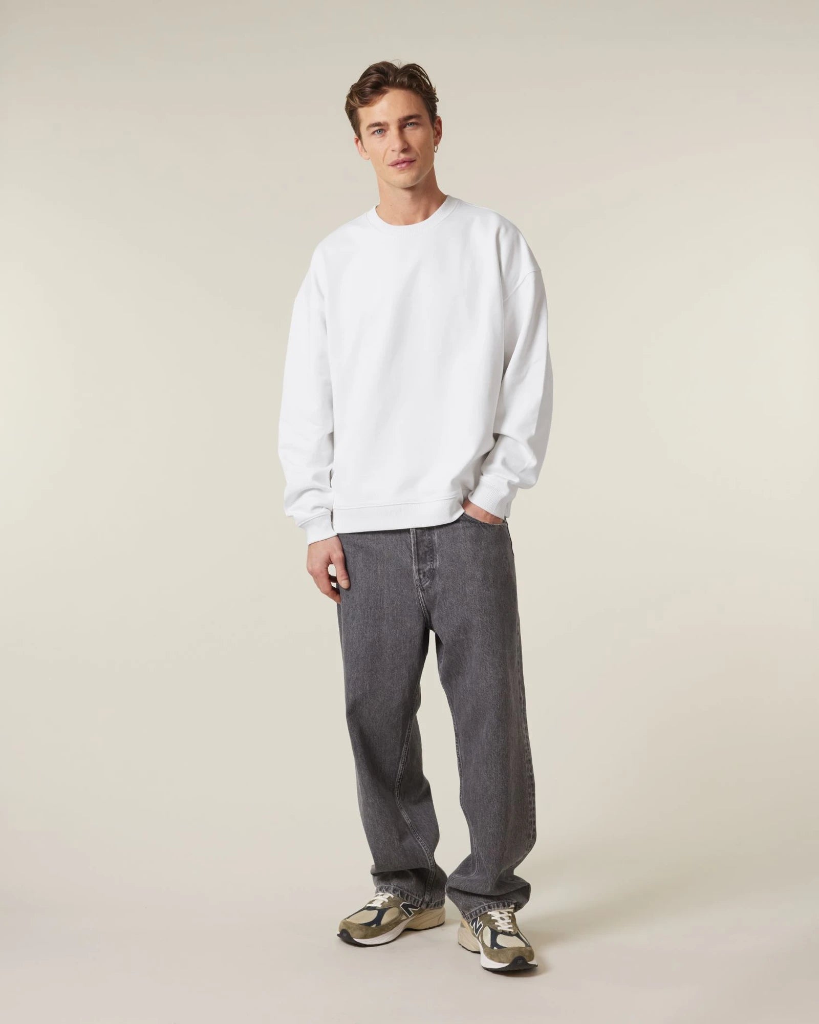 Felpa cotone bio Stanley/Stella Radder 2.0 da personalizzare - Bianco