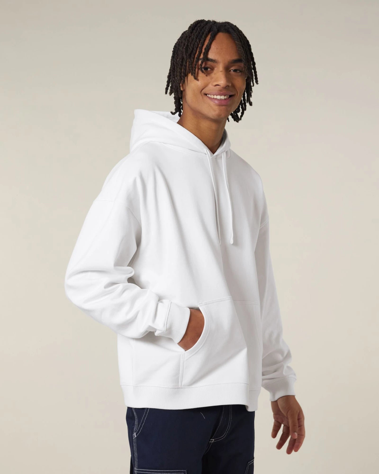 Felpa cotone bio Stanley/Stella Slammer da personalizzare - Bianco