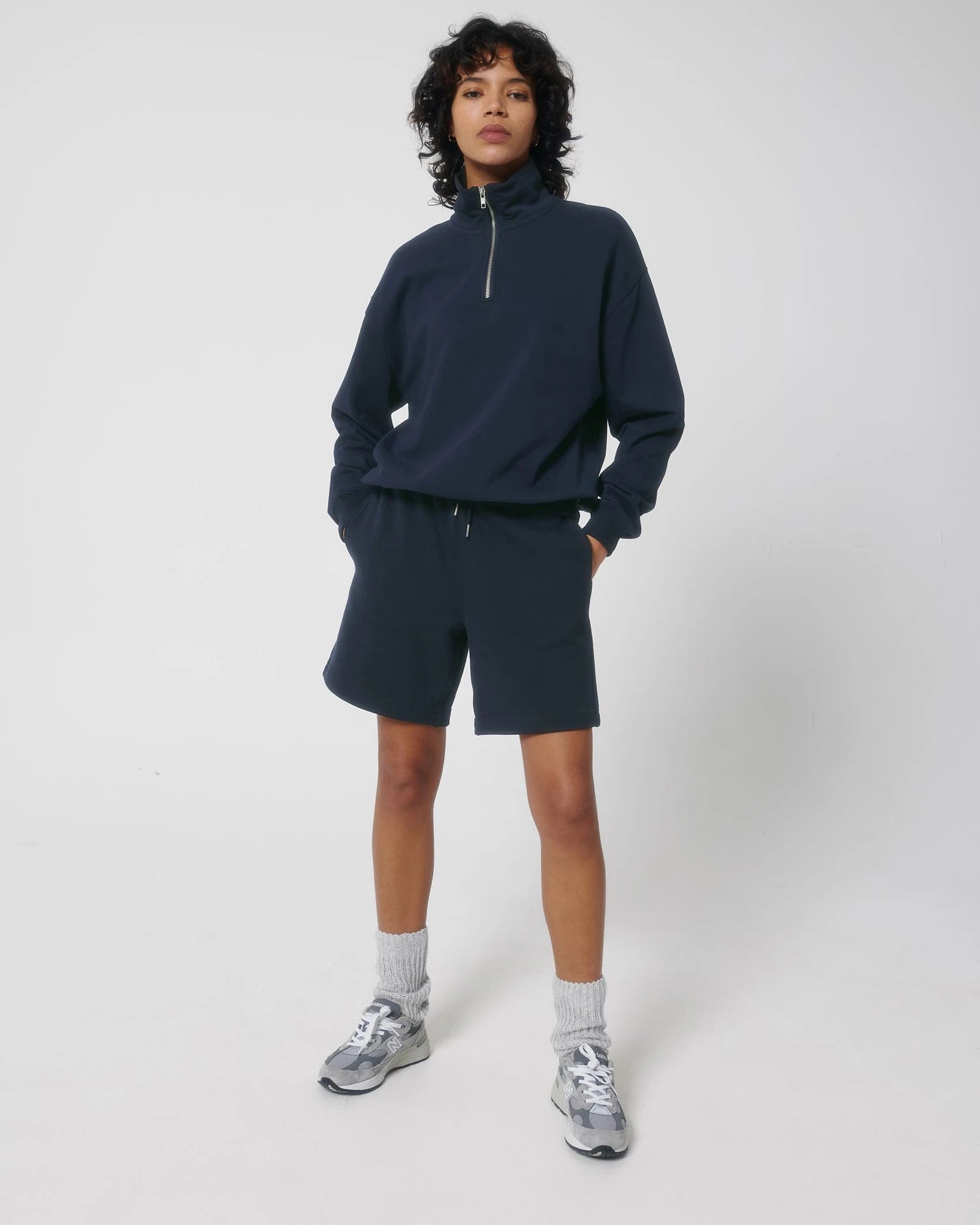 Felpa cotone bio Stanley/Stella Miller Dry da personalizzare - Blu Navy
