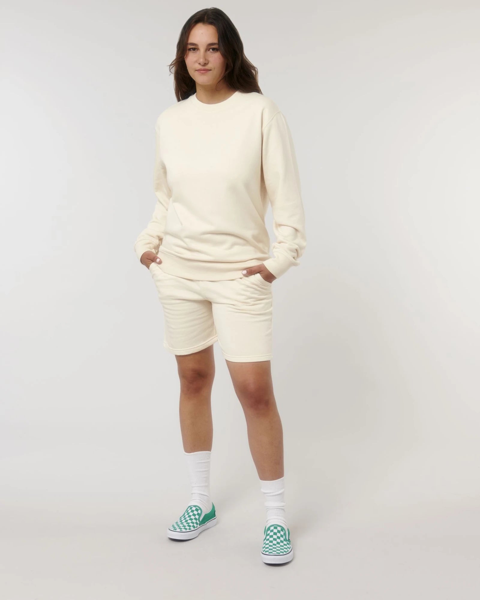 Felpa cotone bio Stanley/Stella Matcher da personalizzare - grezzo naturale