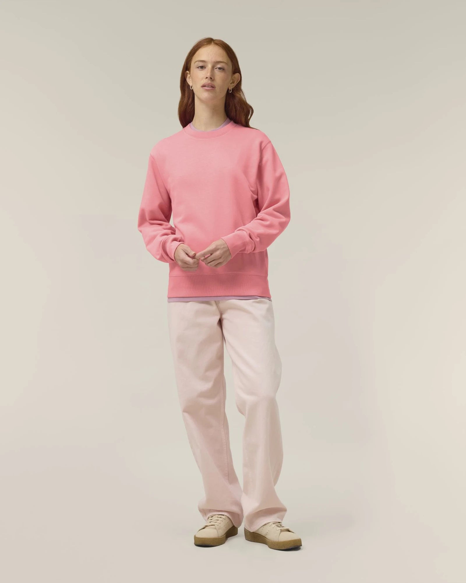 Felpa cotone bio Stanley/Stella Matcher da personalizzare - Rosa Vivace
