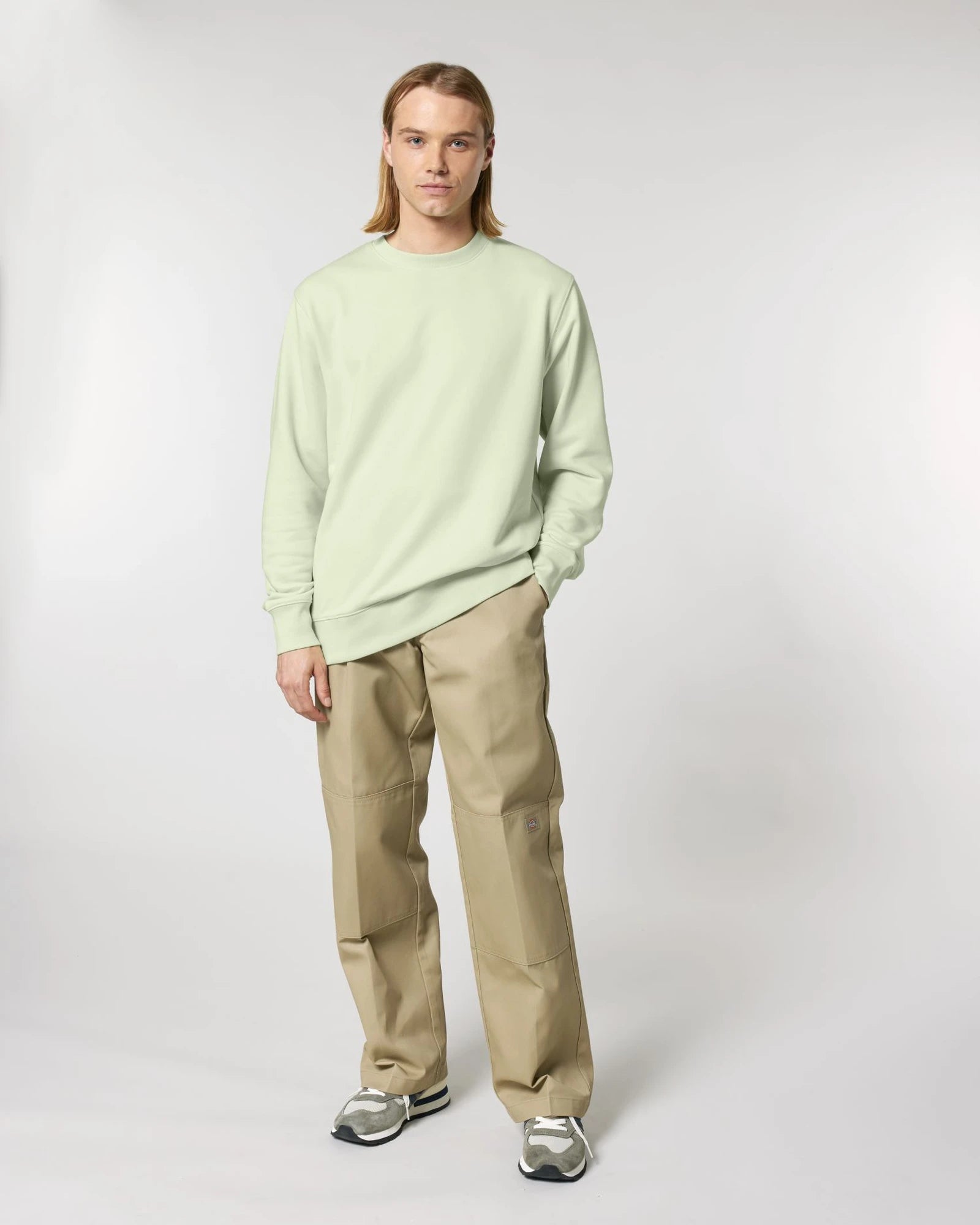 Felpa cotone bio Stanley/Stella Matcher da personalizzare - Verde stelo