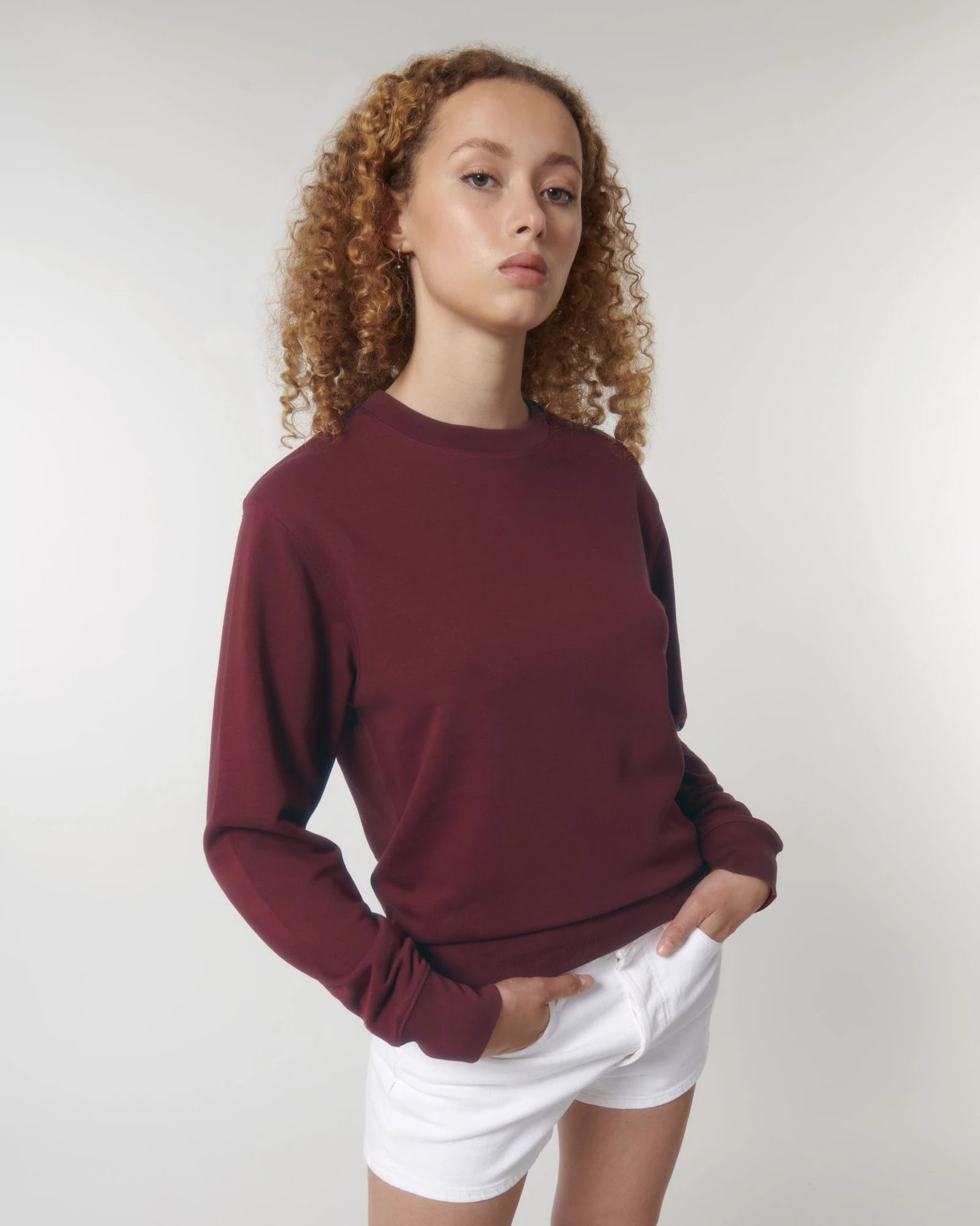 Felpa cotone bio Stanley/Stella Matcher da personalizzare - Bordeaux
