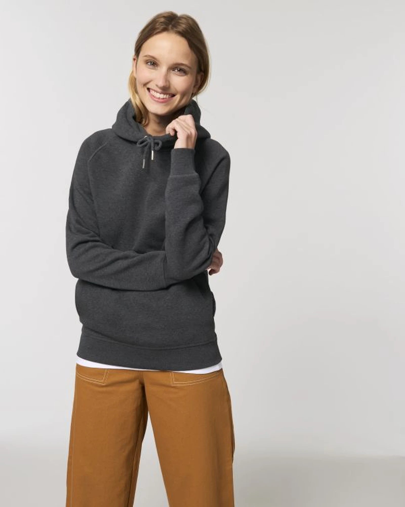 Felpa cotone bio Stanley/Stella Sider da personalizzare - Grigio melange scuro