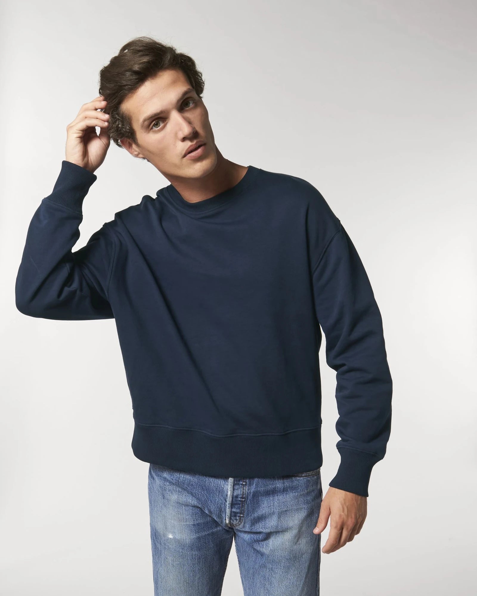 Felpa cotone bio Stanley/Stella Radder da personalizzare - Blu Navy