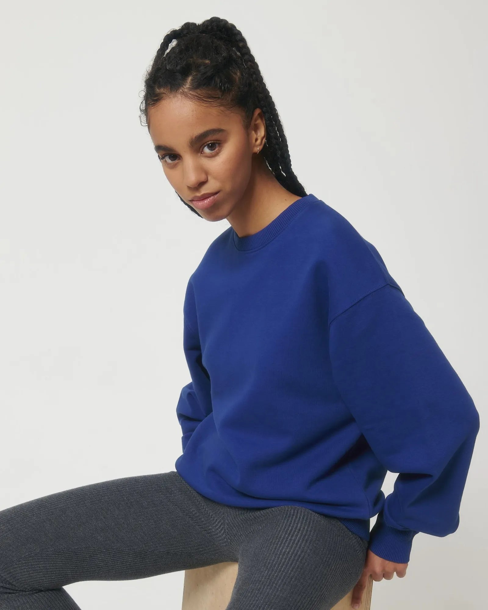 Felpa cotone bio Stanley/Stella Radder da personalizzare - blu worker