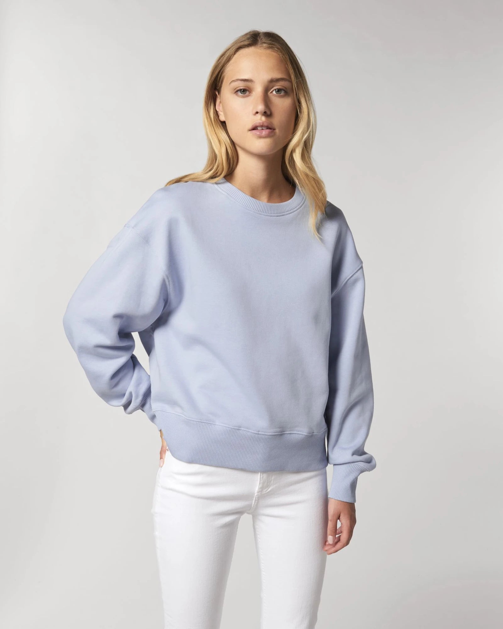 Felpa cotone bio Stanley/Stella Radder da personalizzare - Blu sereno