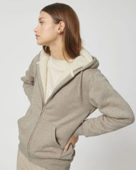 Felpa zip cotone bio Stanley/Stella Hygger da personalizzare - Sabbia melange