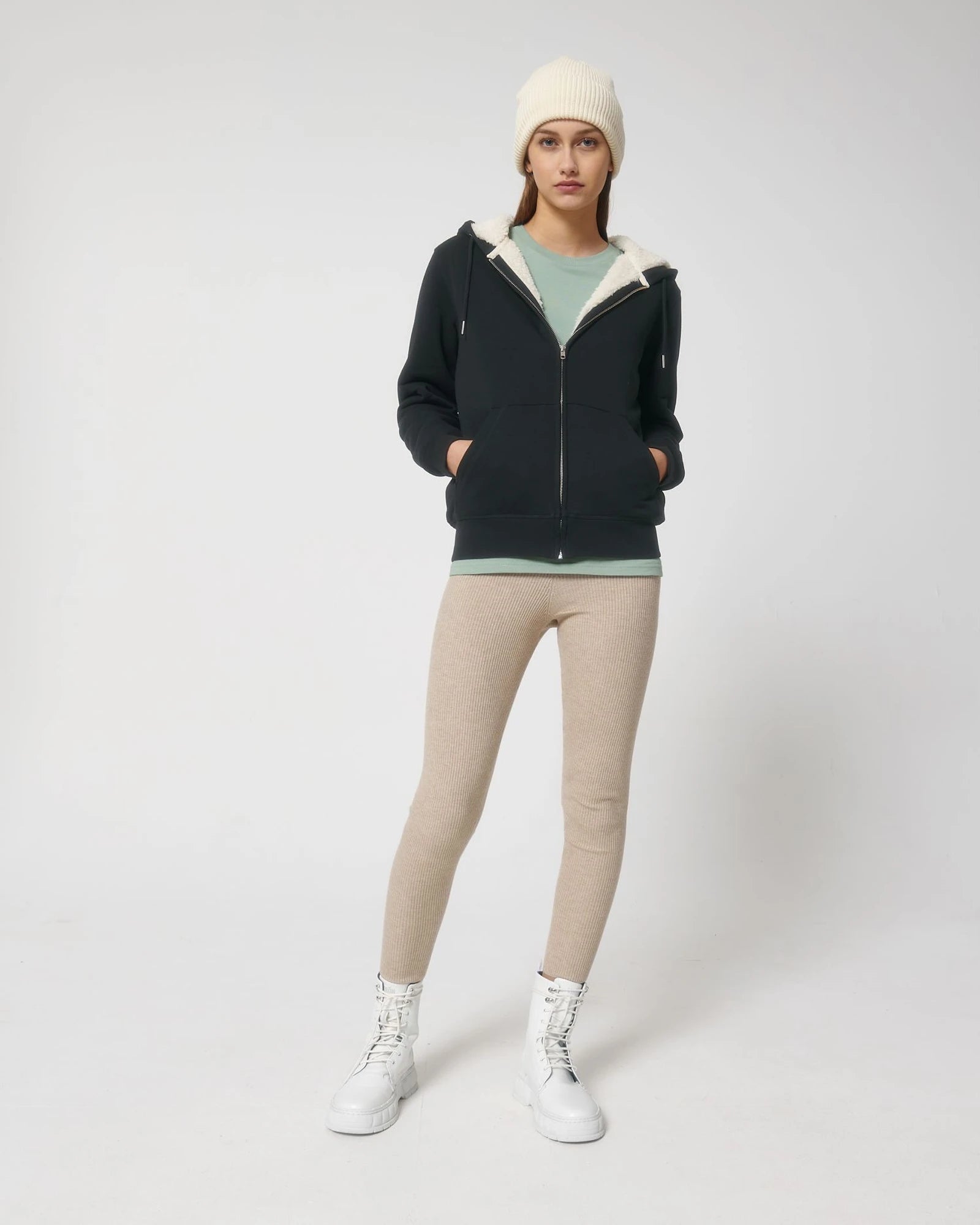 Felpa zip cotone bio Stanley/Stella Hygger da personalizzare - 2